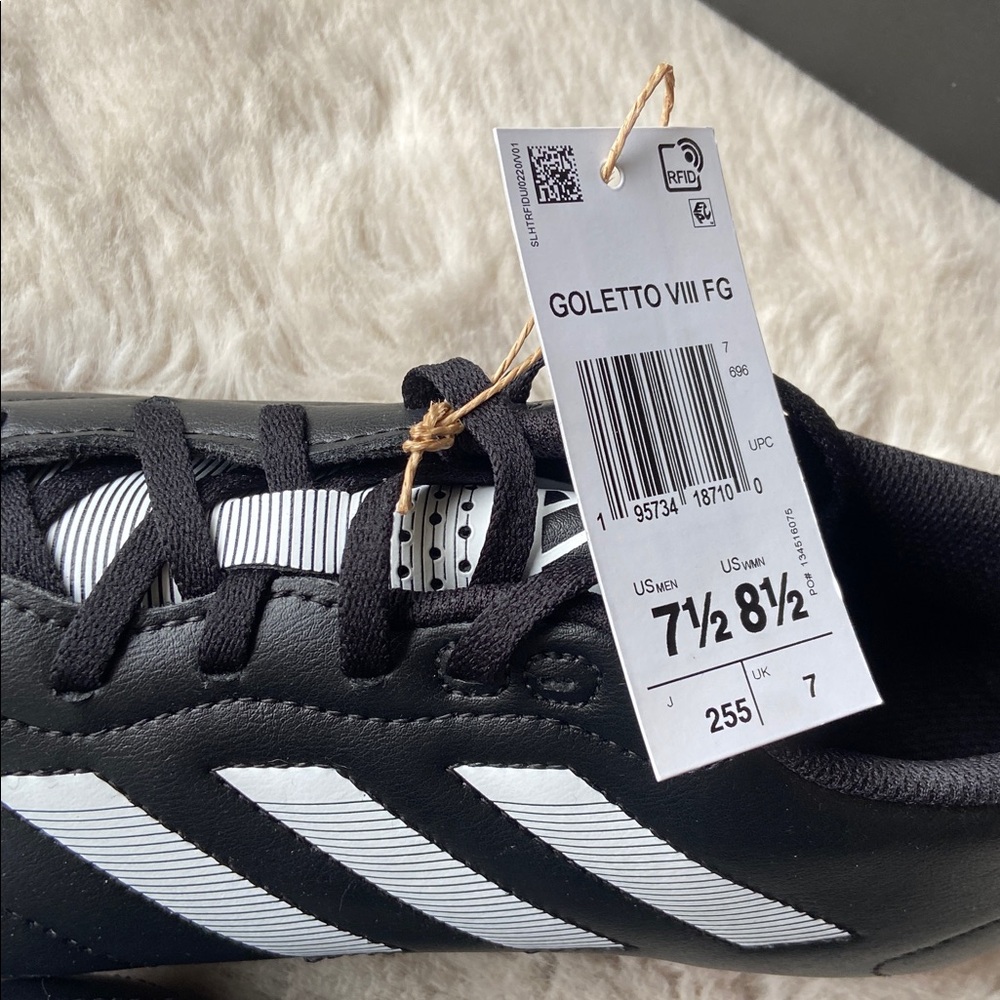 Adidas goletto VIII unisex soccer cleat shoe black white red women’s 8.5 men 7.5 - Picture 3 of 16
